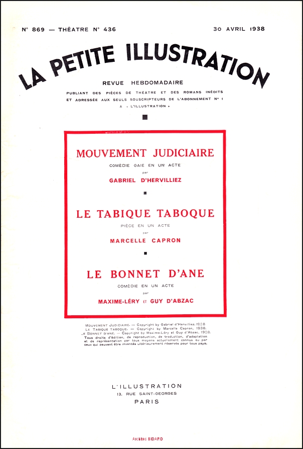 LA PETITE ILLUSTRATION Theatre 436 869 Archives BIDARD.jpg (188818 octets)