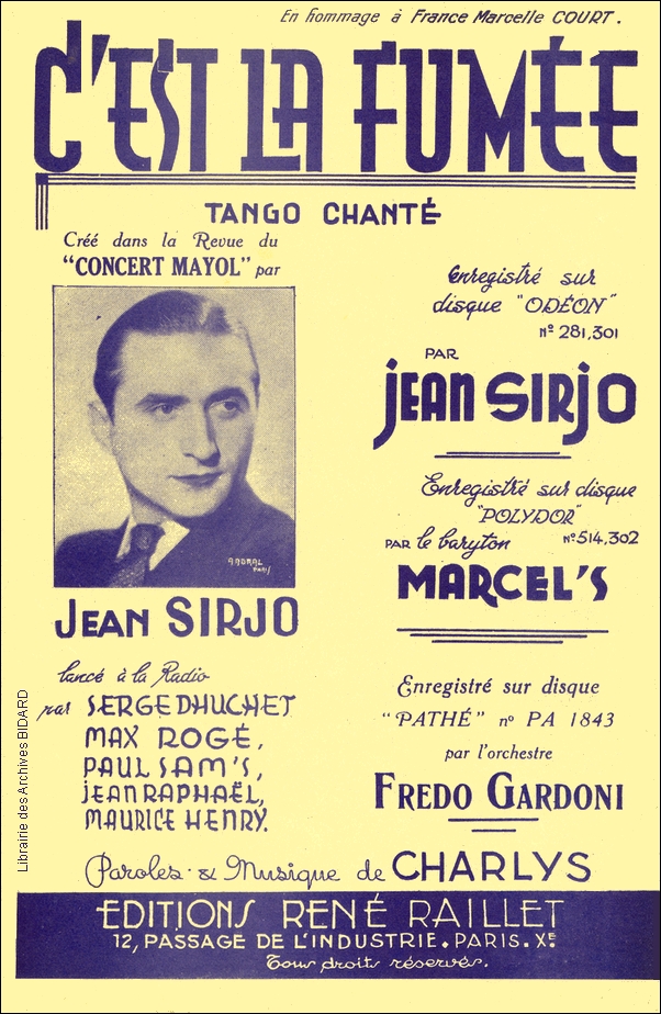 C EST LA FUMEE Mayol Sirjjo partition illustree Archives BIDARD.jpg (478358 octets)