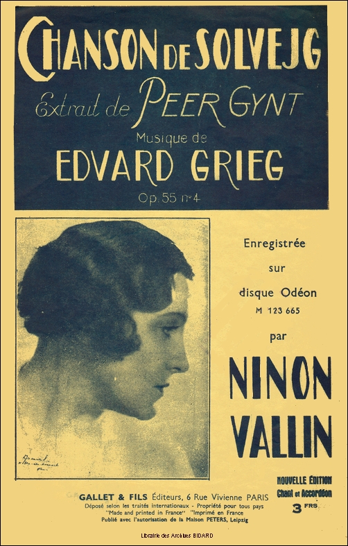 CHANSON DE SOLVEJG Gynt Grieg partition illustree Archives BIDARD.jpg (356008 octets)