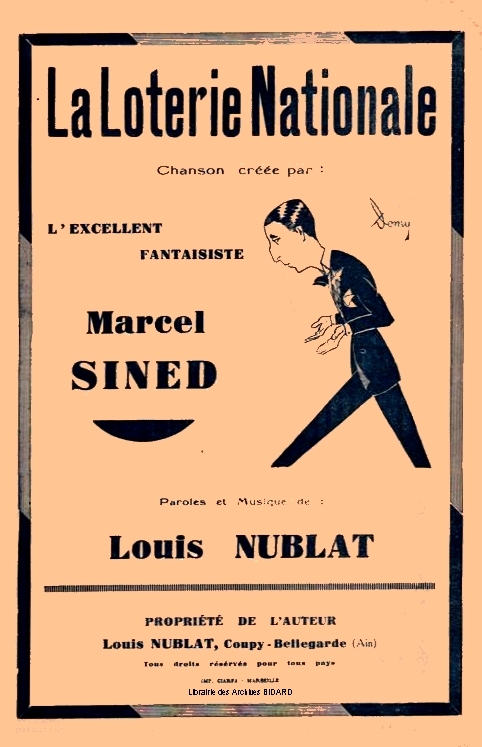 La Loterie Nationale Marcel SINED Louis NUBLAT Agnes partition Archives BIDARD.jpg (177334 octets)