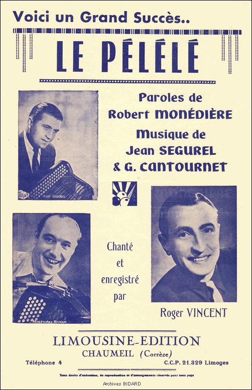 Le pelele Robert MONEDIERE Jean SEGUREL CANTOURNET Partitions Archives BIDARD.jpg (335803 octets)