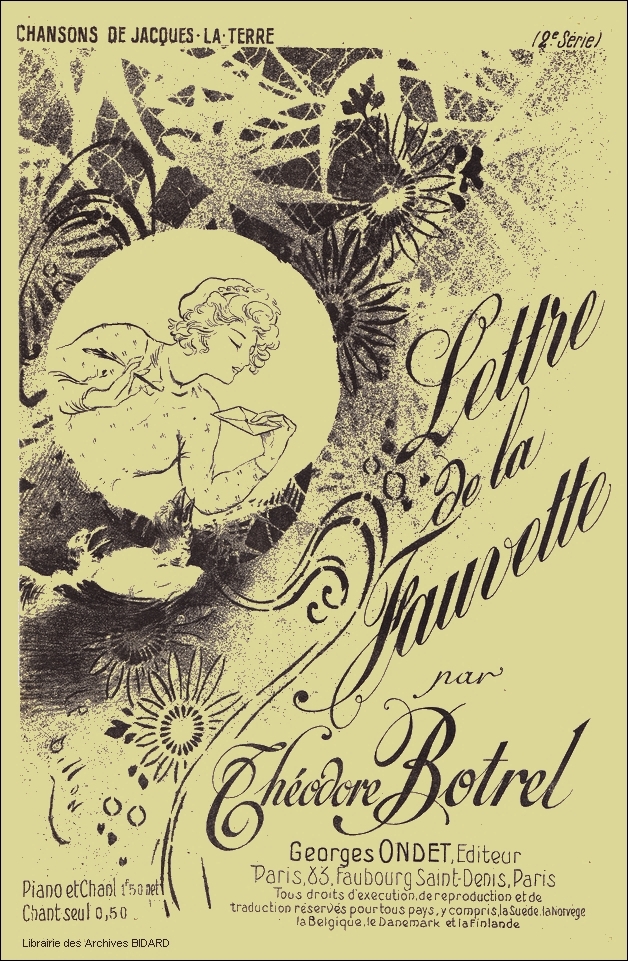 Lettre de la fauvette BOTREL partition Archives BIDARD.jpg (597072 octets)