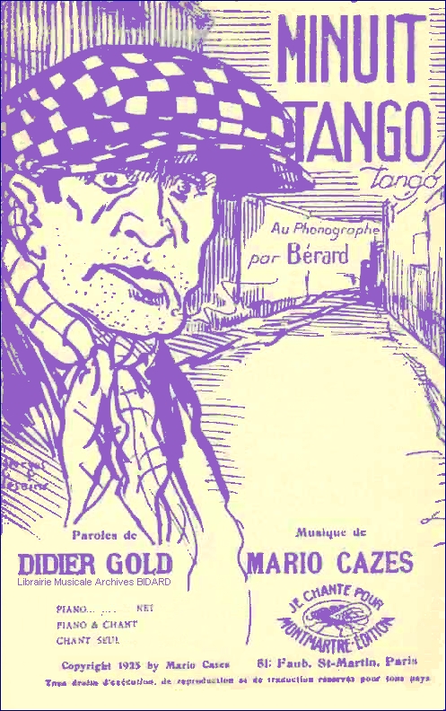 Minuit tango CAZES GOLD BERARD agnes temps partition chanson Librairie BIDARD.jpg (398844 octets)