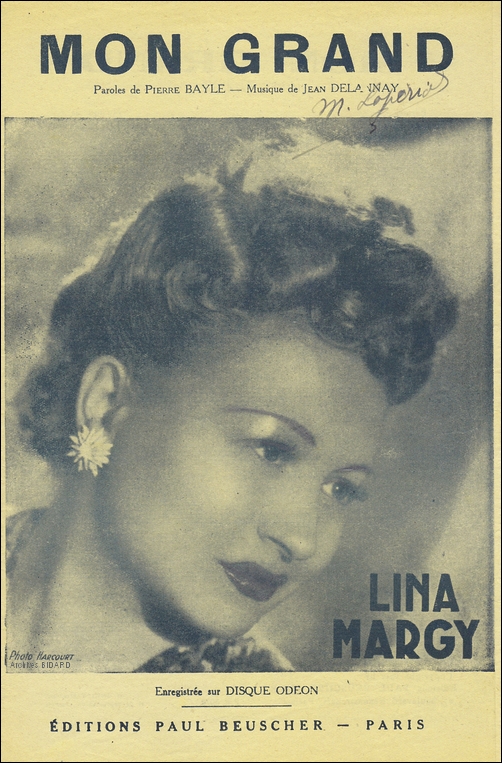 Mon Grand Lina MARGY Pierre BAYLE Jean DELANNAY Partition Archives BIDARD.jpg (353952 octets)