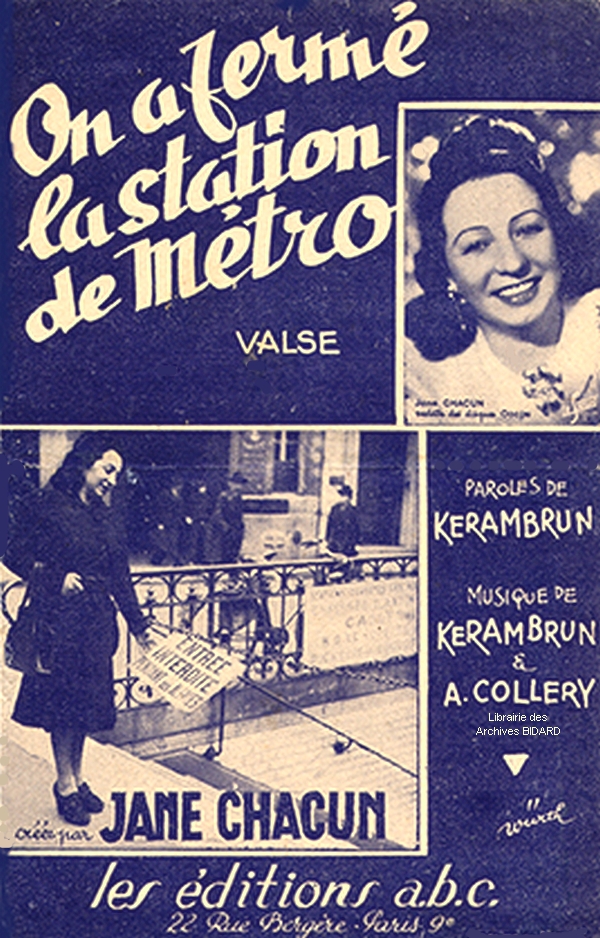 On a ferme la station de metro COLLERY KERAMBRUN Agnes Partition musique illustree Librairie Archives BIDARD.jpg (540420 octets)