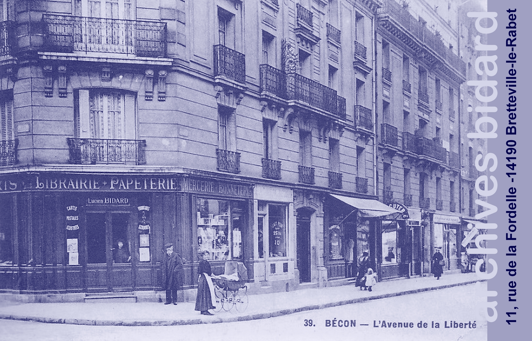 BIDARD Lucien Librairerie Papeterie Pub Archives BIDARD APINIOU FALATOFF INSERGUEIX  PEIGNE TOURO DUAL Bretteville le Rabet Stock de MAIZIERES 